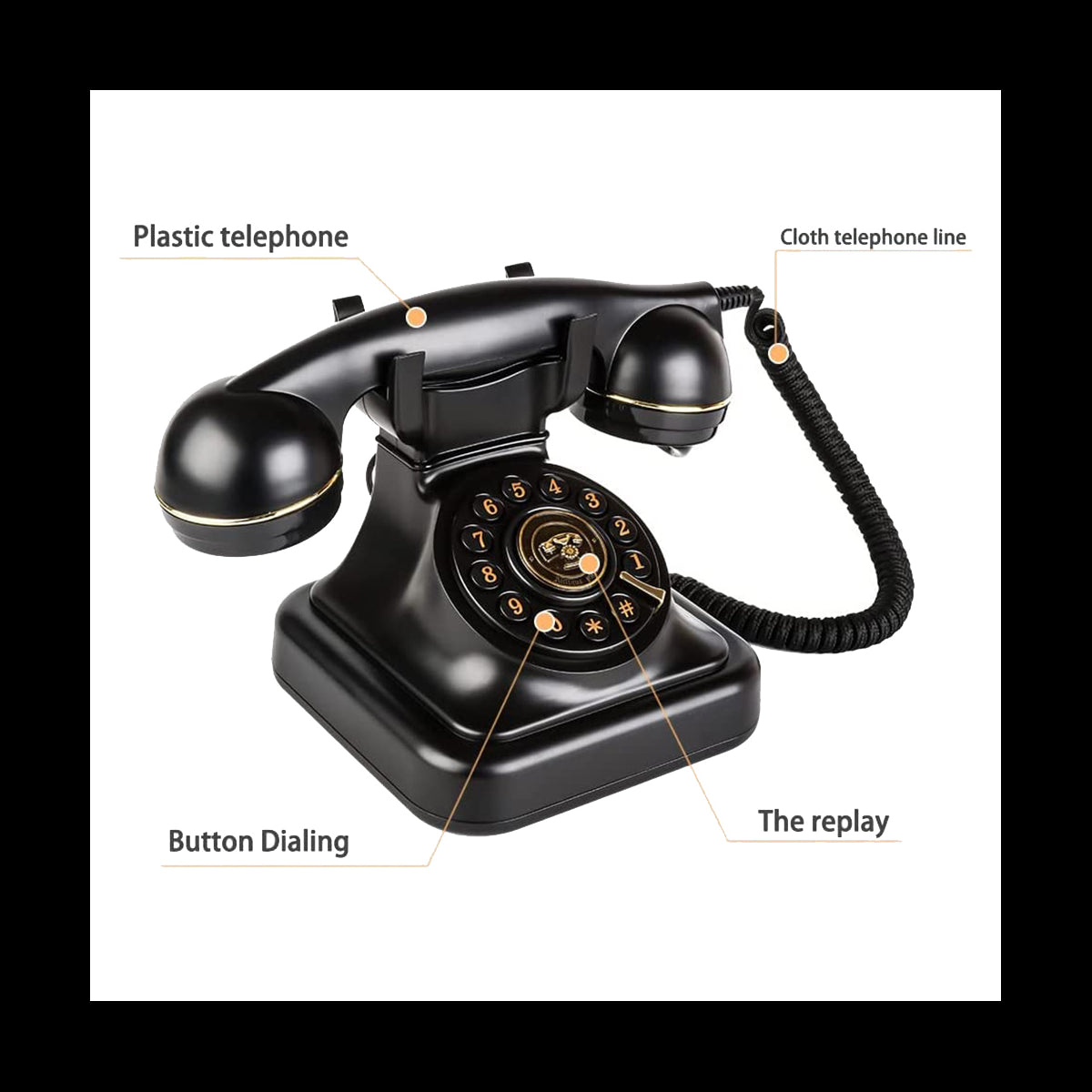 Telefone Fixo Retro com Campainha Clássica Metálica e Estilo Vintage para Escritório e Decoração