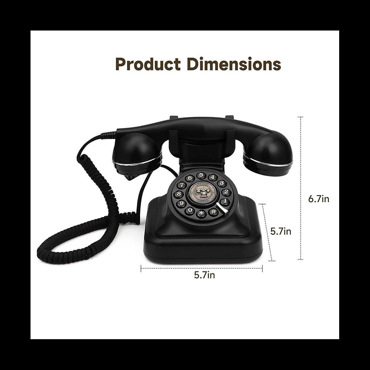 Telefone Fixo Retro com Campainha Clássica Metálica e Estilo Vintage para Escritório e Decoração