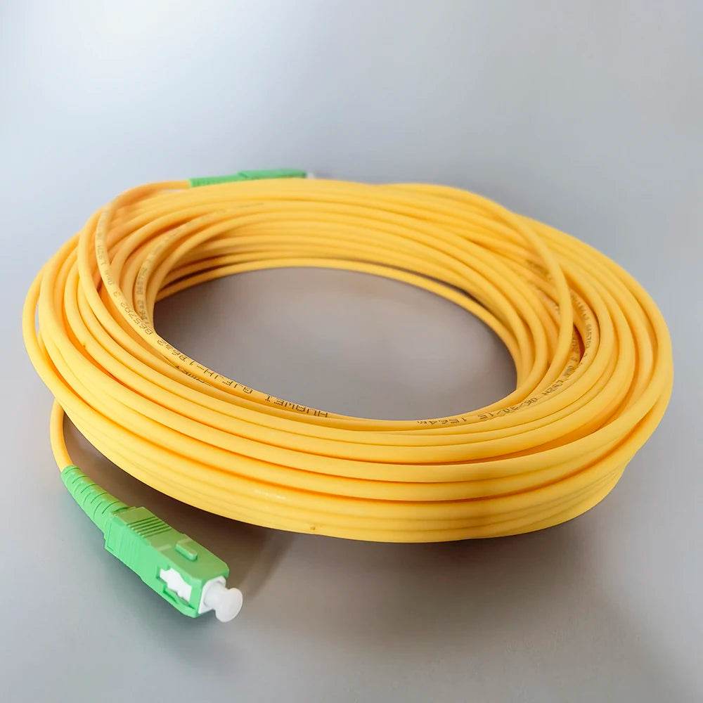 Cabo de Fibra Óptica SC/APC-SC/APC FTTH Monomodo 5M/10M/15M - Ideal para Ligação de ONT em Casas - Ferramentaria