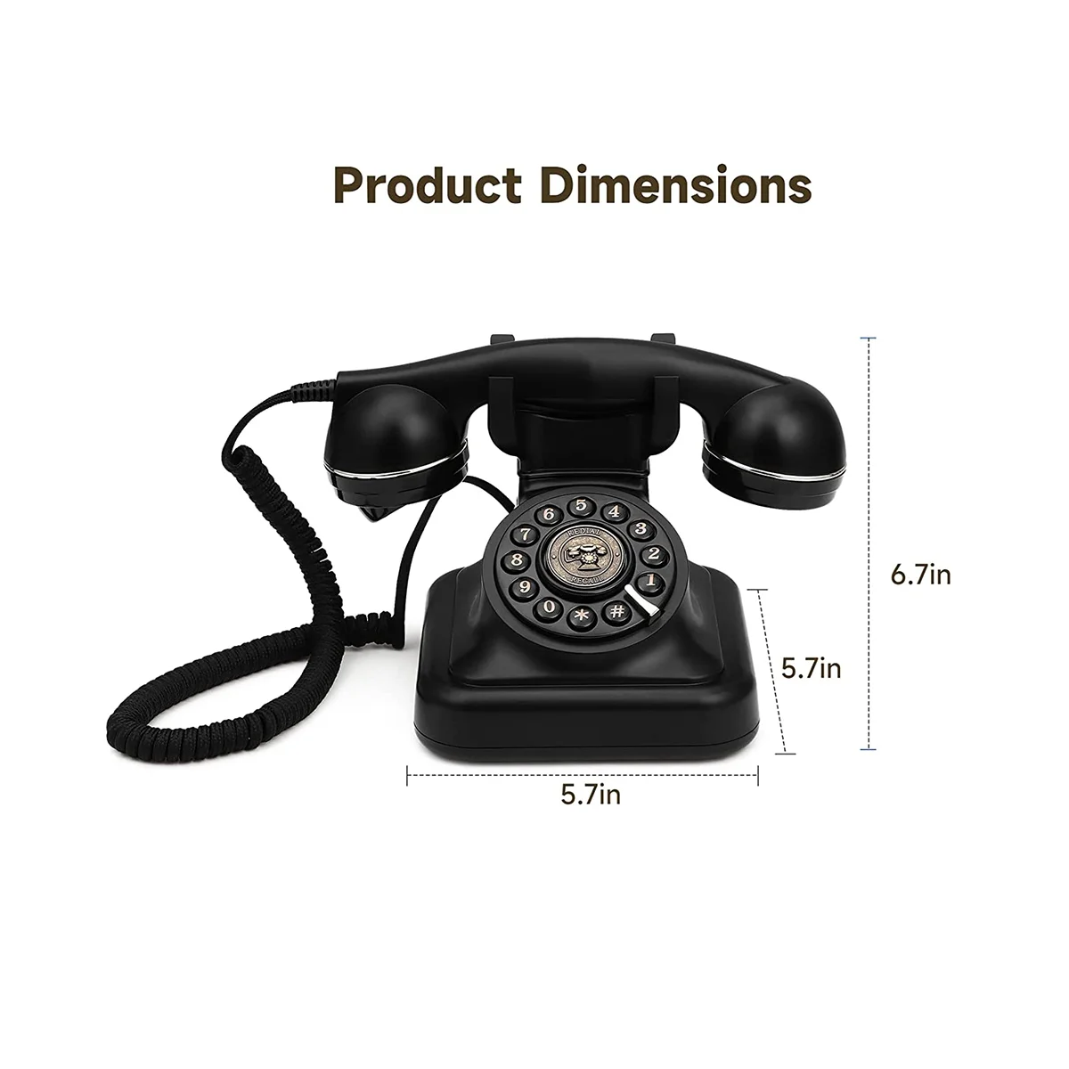 Telefone Fixo Retro com Campainha Clássica Metálica e Estilo Vintage para Escritório e Decoração