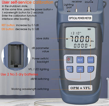 Medidor de Potência Óptica COMPTYCO AUA-G710B com Localizador Visual de Falhas