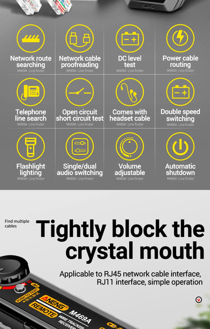 Testador e Rastreador de cabo RJ11 RJ45 ANENG