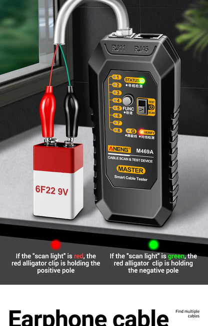 Testador e Rastreador de cabo RJ11 RJ45 ANENG