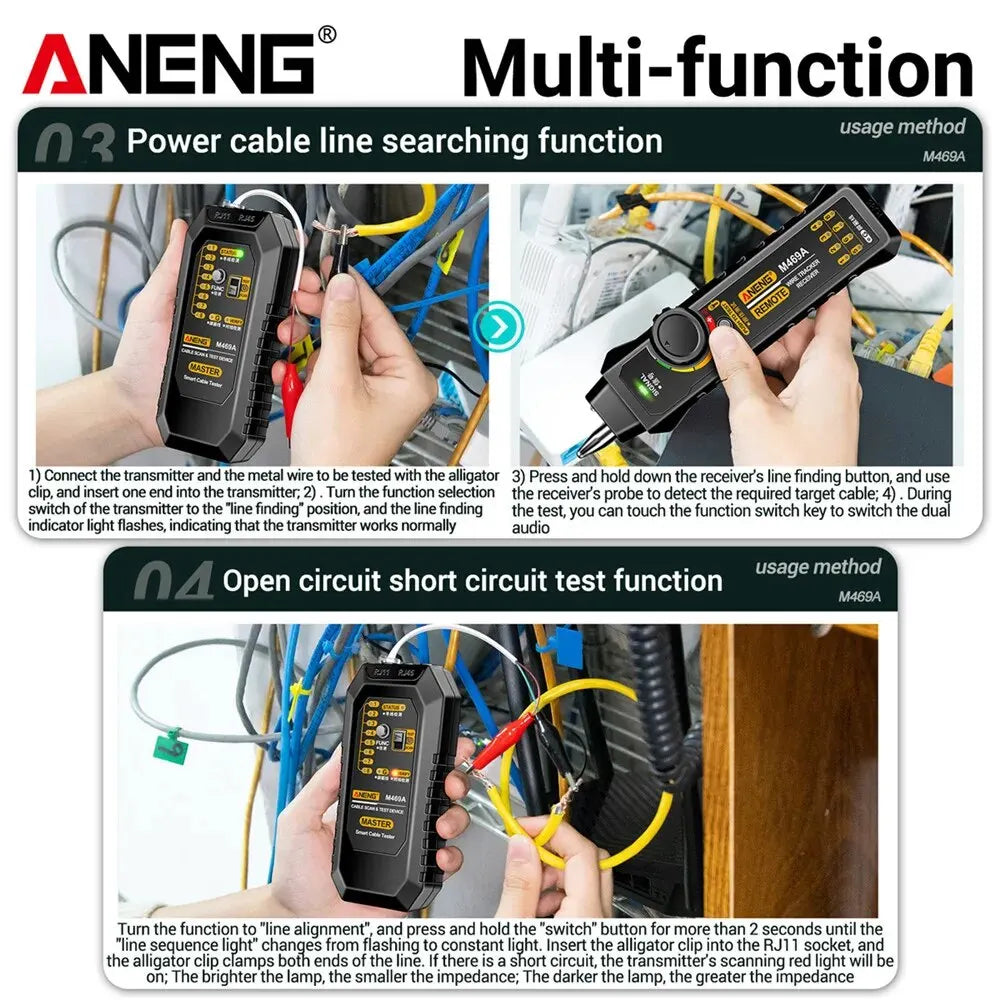 Testador e Rastreador de cabo RJ11 RJ45 ANENG